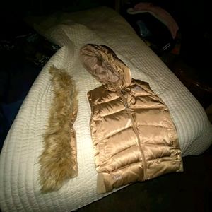 The north face vest w/hoodie 550 XS Metallic Gold